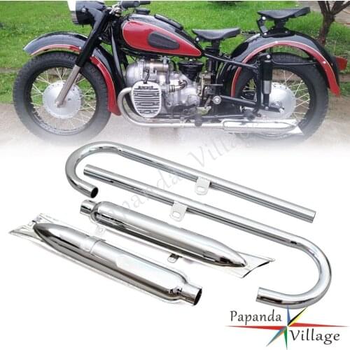 For Dnepr Ural Sidecar BMW R71 Zündapp DB DS DBK KS KS750 Fishtail Complete Exhaust Muffler Silencer Pipe R50 M72 Replika K750