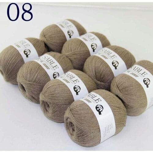 Sale Super Soft 8X50g Pure Sable Cashmere Wrap Shawls Hand Knit Wool Crochet Yarn Khaki 243-08-8