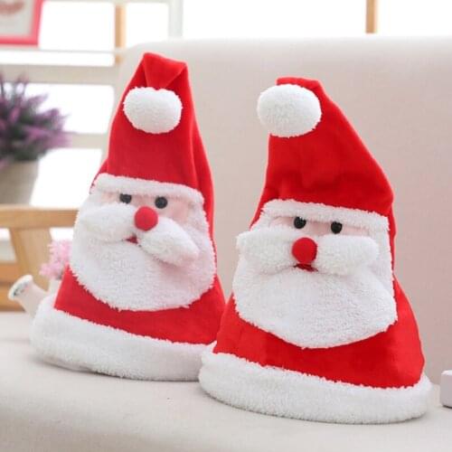 Christmas Costume Interactive Jumping Santa Clause Hat Plush Crazy Hat w/t Holiday Music Novelty Gift House Home Decor