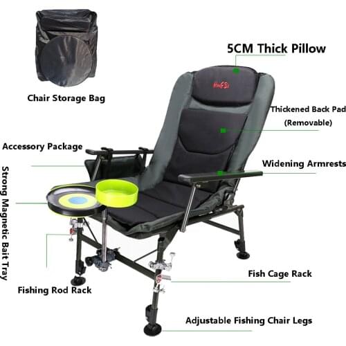 Fishing Chair Camping Chair Folding Portable Multi-Functional Lightweight Bench Fishing Chair New All-Terrain Fishing Bench