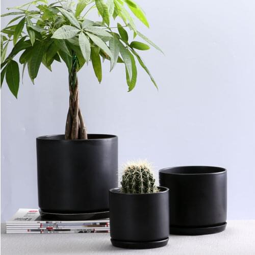 Nordic Ceramic Flowerpots Matt Solid Color Succulent Plant Pots Desktop Ornaments Home Decoration