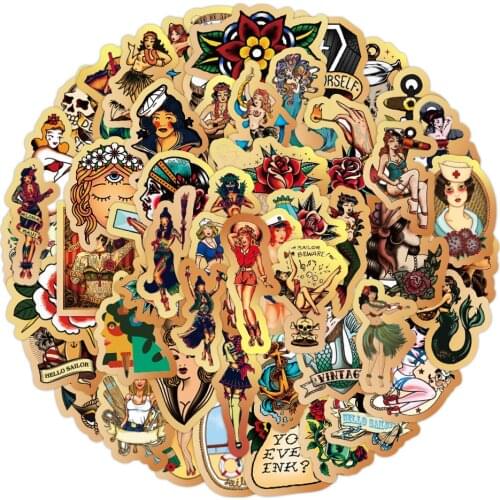 10/50pcs Sailor Jerry Stickers For Kids Toy Decal Suitcase Skateboard Wall Car Laptop Bicycle Motorcycle On Notebook Stickers