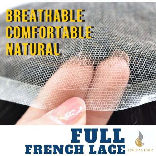 TOUPEE Full French Lace Mens Toupee Transparent Hairpiece Natural Hairline Hair System Replacements