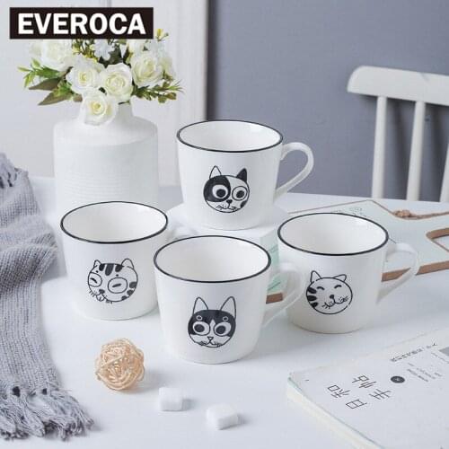 Japanese Cute Hand-painted Cat Paw Ceramic Cup Simple Creative Ins Cup with Home Nordic Coffee Cup Breakfast Cup Tea Set