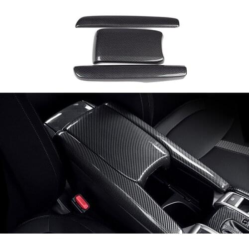 Armrest Box Protective Covers Carbon Fiber Car Central Armrest Decorative Modification for Honda Civic 10Th 2016 2017 2018 2019