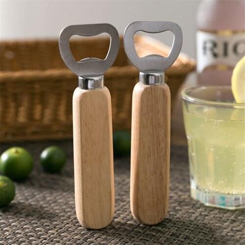 10Pcs/Set Creative Bottle Corkscrew Openers with Wooden Handle Wine Beer Soda Glass Caps Opener for Home Kitchen Bar Tools