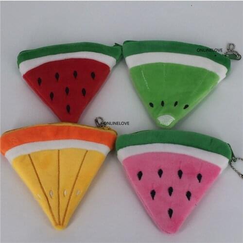 11cm approx. Fruit -Watermelon Plush Gift Coin Purse ; Pocket Coin BAG , Small Kid Keys Coin Pouch Wallet