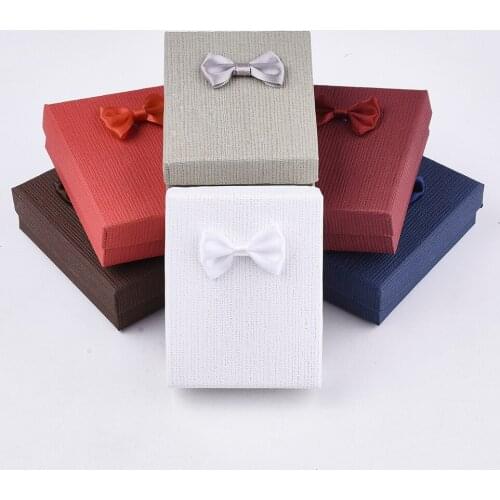 12pcs Jewelry Box Gift Cardboard Boxes for Ring Necklace Earring Womens Jewelry Gifts Packaging with Sponge Inside