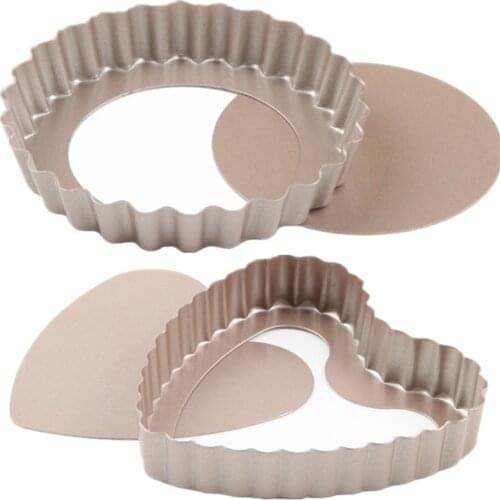 1 Piece Carbon Steel Cake Baking Mold 4 Inch Small Loose Bottom Quiche Tart Pan Round Tart Quiche Pan with Removable Base