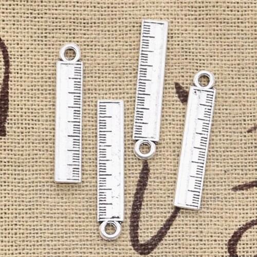 20pcs Charms Tools Ruler Rule 25x5mm Antique Silver Color Plated Pendants Making DIY Handmade Tibetan Finding Jewelry
