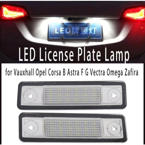 2x White Canbus LED License Number Plate Light No Error Tail Light Lamp for Vauxhall Opel Corsa B Astra F G Vectra Omega Zafira