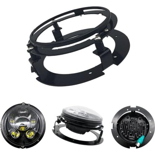 5.75 Inch Black Car Motorcycles Headlight Round Mounting Bracket Suitable for Touring Softail Jeep Headlight Adapter