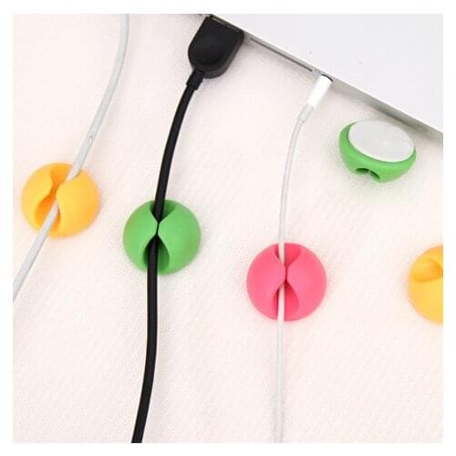 6 Pcs/lot Wire fixation finishing device of high quality multi function card / desktop wire clamp cable holder Colored