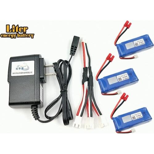 7.4v 3000MAH 903480 25c For X8W X8G X8HC X8HW X8HG parts charger battery RC Quadcopter parts Charger+1 to 3 wire+ 3 battery
