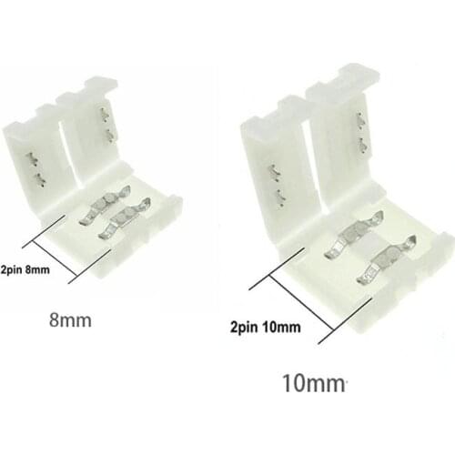 5pcs/lot LED Strip Connectors 2pin 8mm / 2pin 10mm Free Welding Connector
