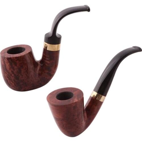9MM Filter Briar wood Tobacco pipe Bent Type Smoking pipe Wooden Handmade cigarette pipe cut tobacco pipe accessory Dads gift