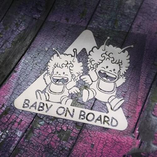 Anime Cartoon Cute Twins Baby on Board Auto Window Body Applique Car Window Body Sticker Decals