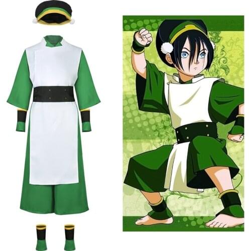 Avatar: The Last Airbender Toph bengfang Cosplay Costume Full Set Uniform TophBeifong Outfits for Avatar Halloween Cosplay