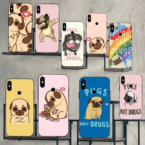 Pugs Not Drugs Dogs lovely animal Phone Case For Xiaomi Redmi note 7 8 9 t max3 s 10 pro lite cover funda coque shell