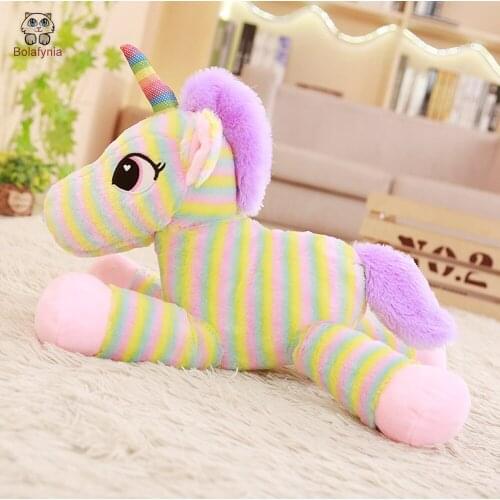 BOLAFYNIA Children plush toy rainbow unicorn baby kids Christmas birthday doll stuffed plush toy gift