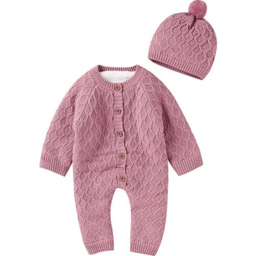 Baby Rompers Newborn Bebes Boys Girls Warm Jumpsuits Long Sleeve Toddler & Infant Knitted Outfits Clothes Autumn Winter Overalls