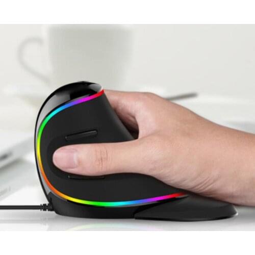 Ergonomics Vertical Gaming Mouse 6 Buttons 4000 DPI RGB Wired Right Hand Mice For PC Laptop Computer PC Optical Mice