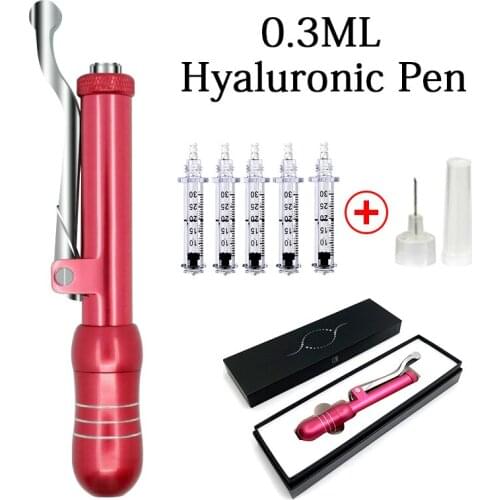 Red Hyaluronic Acid Injection Machine, Stainless Steel Skin Care Pen, Reduce Stretch Marks, Remove Crows Feet And Forehead Line