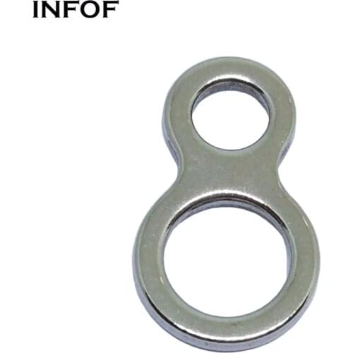 INFOF 100pcs Double Solid Rings Swivel Stainless Steel 8 Shape Loops Fishing Connector for Trolling Jigs Hook Saltwater Fishing