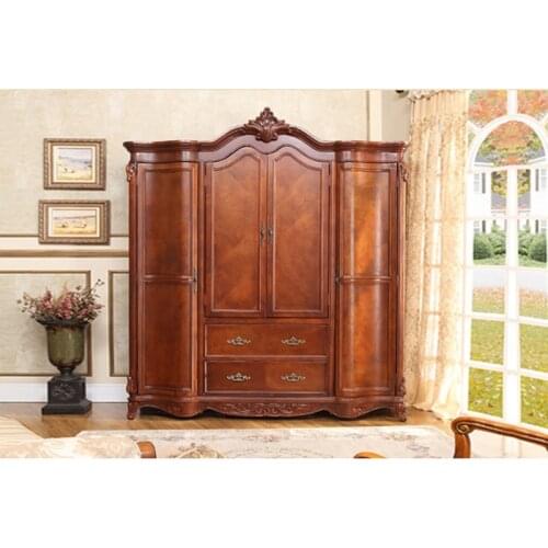 Nice wooden 4 doors big wardrobe cabinet wood bedroom furniture WA633