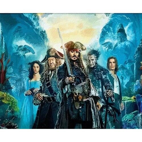 MaHuaf-A1378 Pirates of the Caribbean painting by numbers on canvas DIY digital wall movie picture for living room home decor