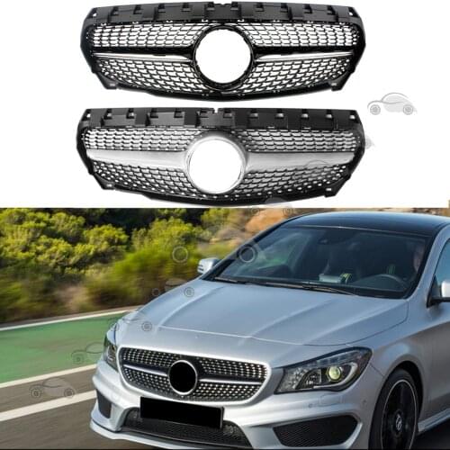 Front Bumper Racing Grill Billet Grille Cover For Mercedes-Benz W117 CLA-Class 2013-2016 Diamond