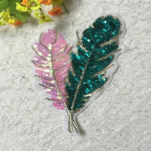 Clothing Peacock Feather badge applique sequins patch diy accessories clothes Label patchwork Embroidered patches decoration