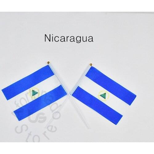 Nicaragua 14*21cm flag Banner meet Parade party hand waving National flag Home Decoration flag banner