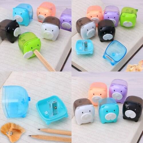 2021 New 1pc Cute Mini Pig Pencil Animal Sharpener Stationery For School Student Kid Gift