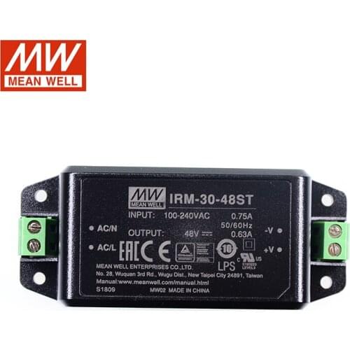 MEAN WELL IRM-30-48ST 30W Screw Terminal Encapsulated Power Module 110V/220V AC to 48V DC 0.63A Meanwell Module Power Supply