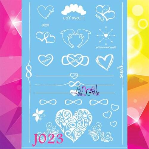 1PC Lovely Heart Designs Fake Disposable Henna Waterproof Tattoo Sticker AJ23 Child Chains Bracelet Pattern Bowknot Lace Tattoos