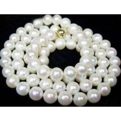 Wholesale 7-8mm AAA White Akoya Cultured Pearl Necklace 34"