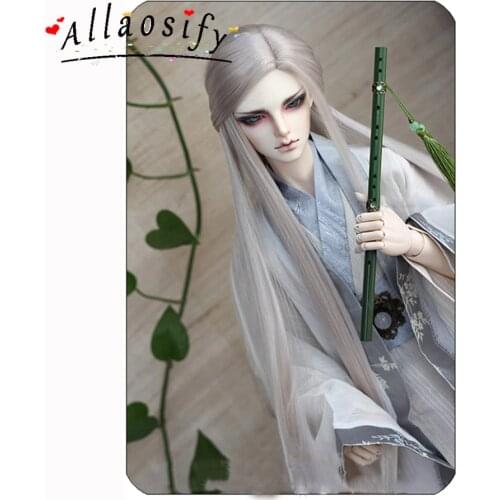 Allaosify Bjd Wig 1PCs Split Length Sraight Hair 1/3 1/4 1/6 1/8 Doll Wig Ancient Chinese Style