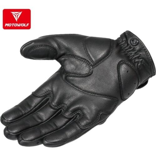 Cycling Gloves Motorcycle Genuine Leather Gloves Full Finger Breathable Windproof Motorbike Gloves For Riding Climbing f