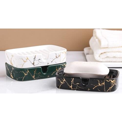 Ins Popular Bathroom Storage Organization Ceramic Soap Holder Kitchen Wall Mounted Soap Dish Soap Box Boite Savon 비누받침