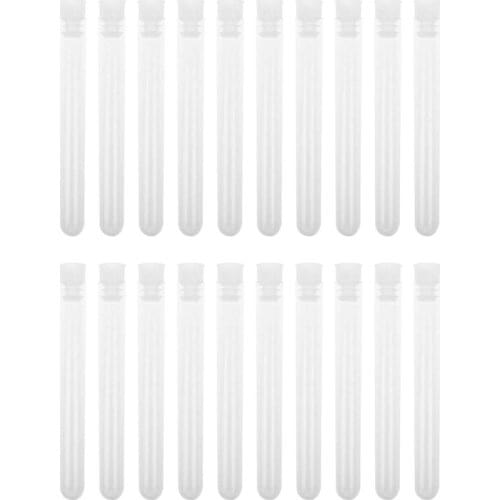 50 Pieces Clear Plastic Test Tubes 12 by 100 mm with Push