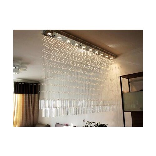 Luxury Bar Counter Crystal Light Partition Light Rectangular Crystal Chandelier Lamps FOR Decorative Living Room Restaurant