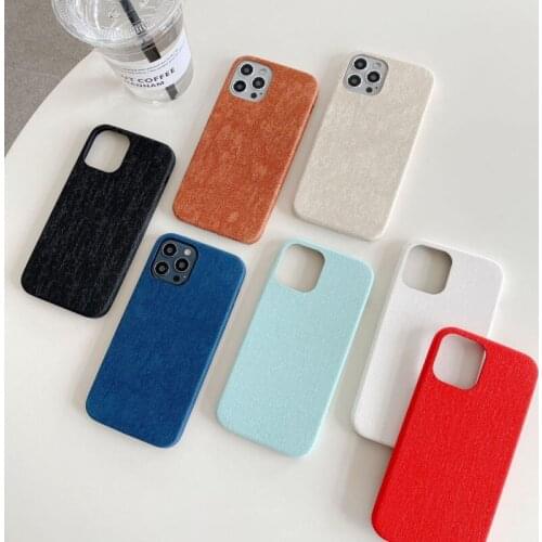 Luxury Pure Color Cloth Phone Case For iphone 11 12 Pro Max 12 Mini SE 2020 X XS Max XR 7 8 plus Soft Back Cover Capa