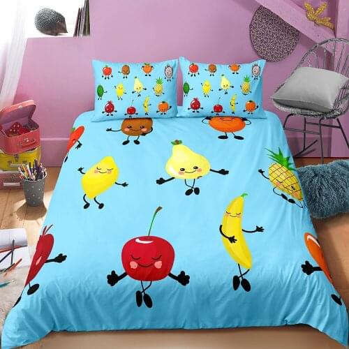 Fruit Pear Bedding Sets 3d,3pc Duvet Cover Set without Filler,Red Banana Fruit Bedspreads,Queen Size Bedclothes Bed Linens