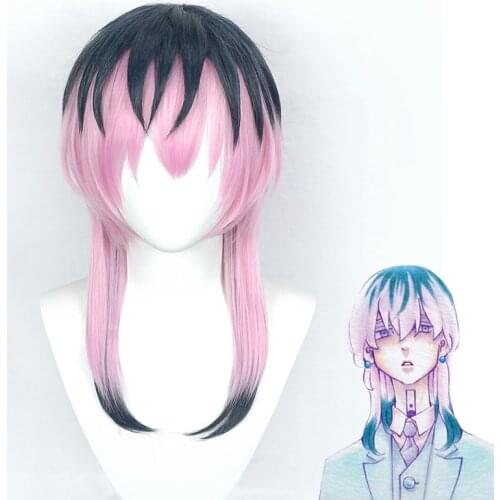 Tokyo Revengers Rindo Haitani Cosplay Wig Tenjiku pink Hair Heat Resistant Synthetic Hair Wig Cap Halloween Accessories