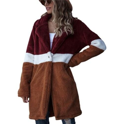 Xingqing Winter Faux Fur Coat Women 2020 Casual Warm Soft Long Sleeve Jacket Plush Overcoat Pocket Teddy Coat Female Clothes
