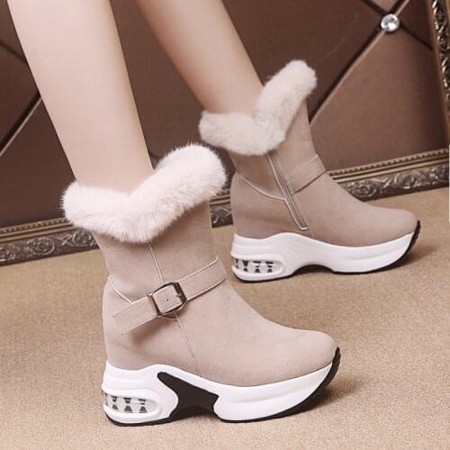 Women Boots Winter Sneakers for Winter Shoes Woman Keep Warm Ankle Boots Fashion Buckle Strap Snow Boots Female Platform Shoes