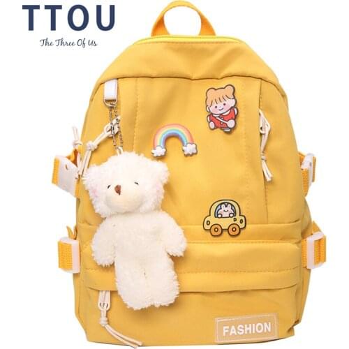 Women Trendy Backpack Quality Nylon Female School Bag College Book Lady Laptop Backpack Kawaii Fashion Girl Student Travel Bag