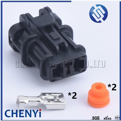 1 Set 2 Pin 6.3mm electrical plug female waterproof Automotive Connector cable connector 7123-6423-30