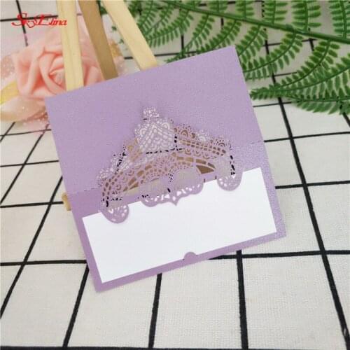 10pcs Laser Cut Elegant Table Name Hollow Place Seat Card Wedding Invitation Party Wedding Table Decoration 7z